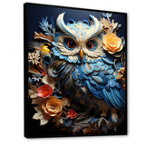 Mysterious Owl Blooms - Owl Bedroom Wall Art