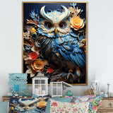 Mysterious Owl Blooms - Owl Bedroom Wall Art