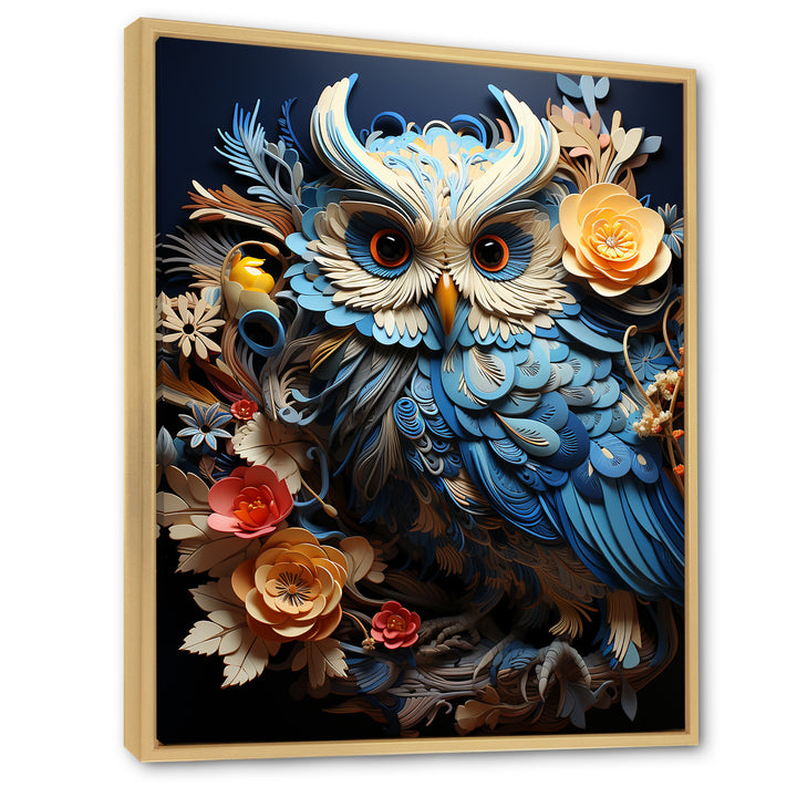 Mysterious Owl Blooms - Owl Bedroom Wall Art