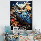 Mysterious Owl Blooms - Owl Bedroom Wall Art