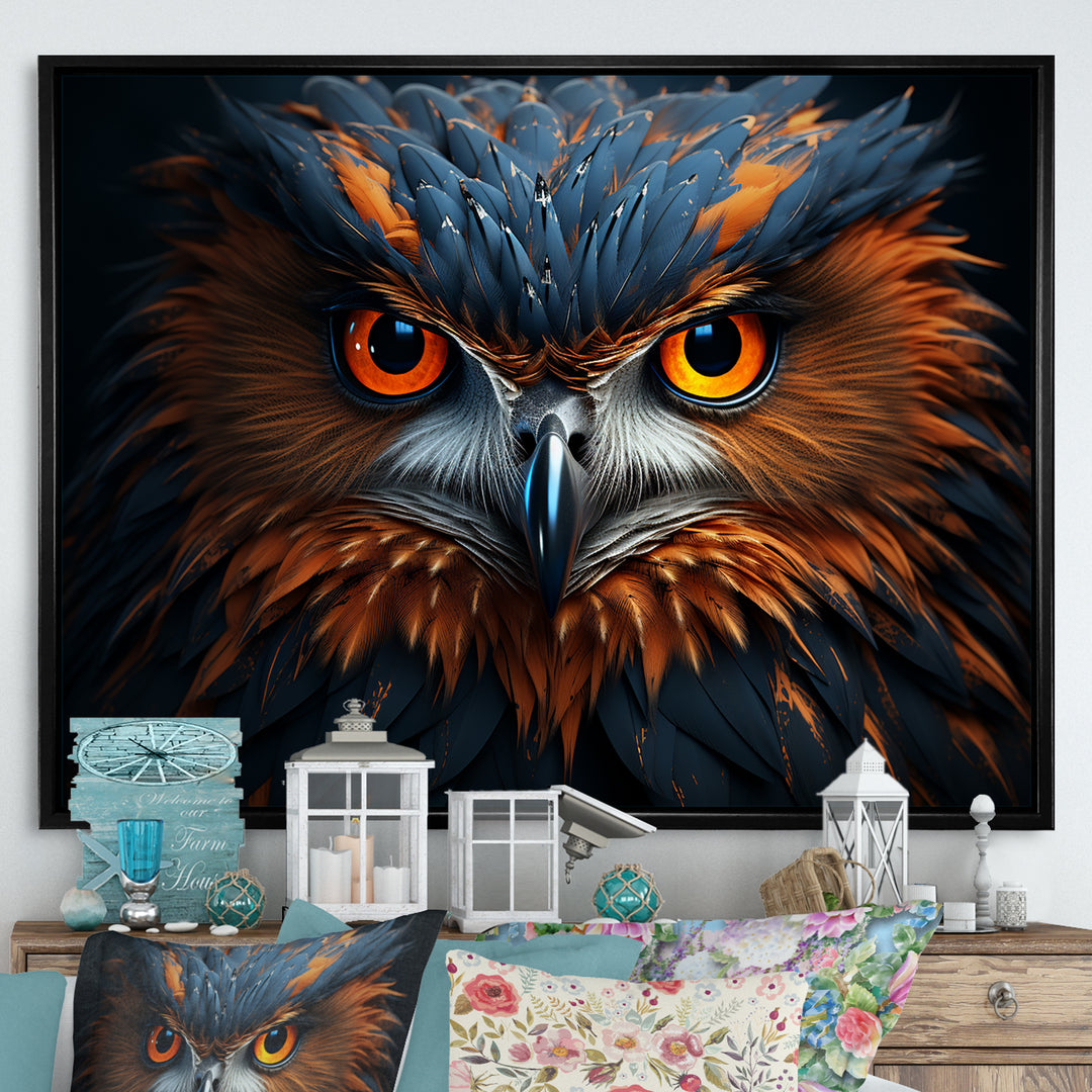 Owls Wisdom Portrait - Owl Canvas Wall Art