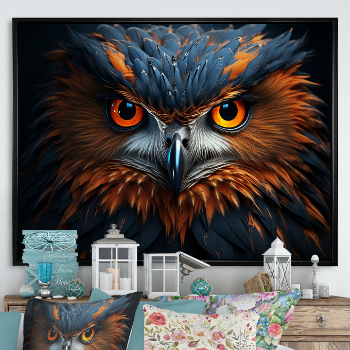 Owls Wisdom Portrait - Owl Canvas Wall Art