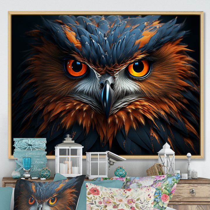 Owls Wisdom Portrait - Owl Canvas Wall Art