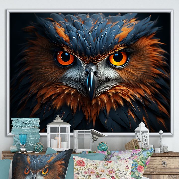 Owls Wisdom Portrait - Owl Canvas Wall Art