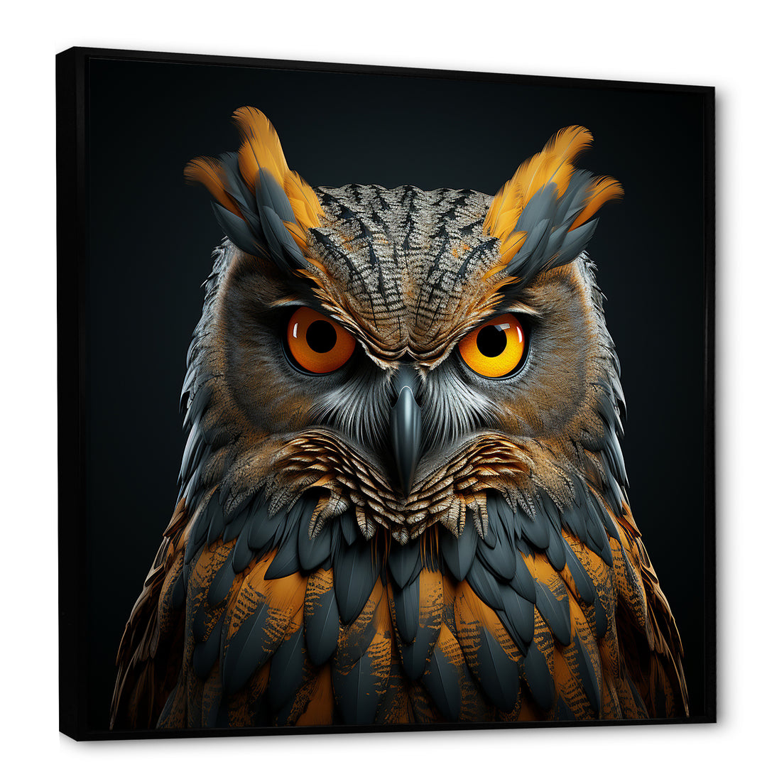Owl Expressionist Gaze - Owl Living Room Wall Art