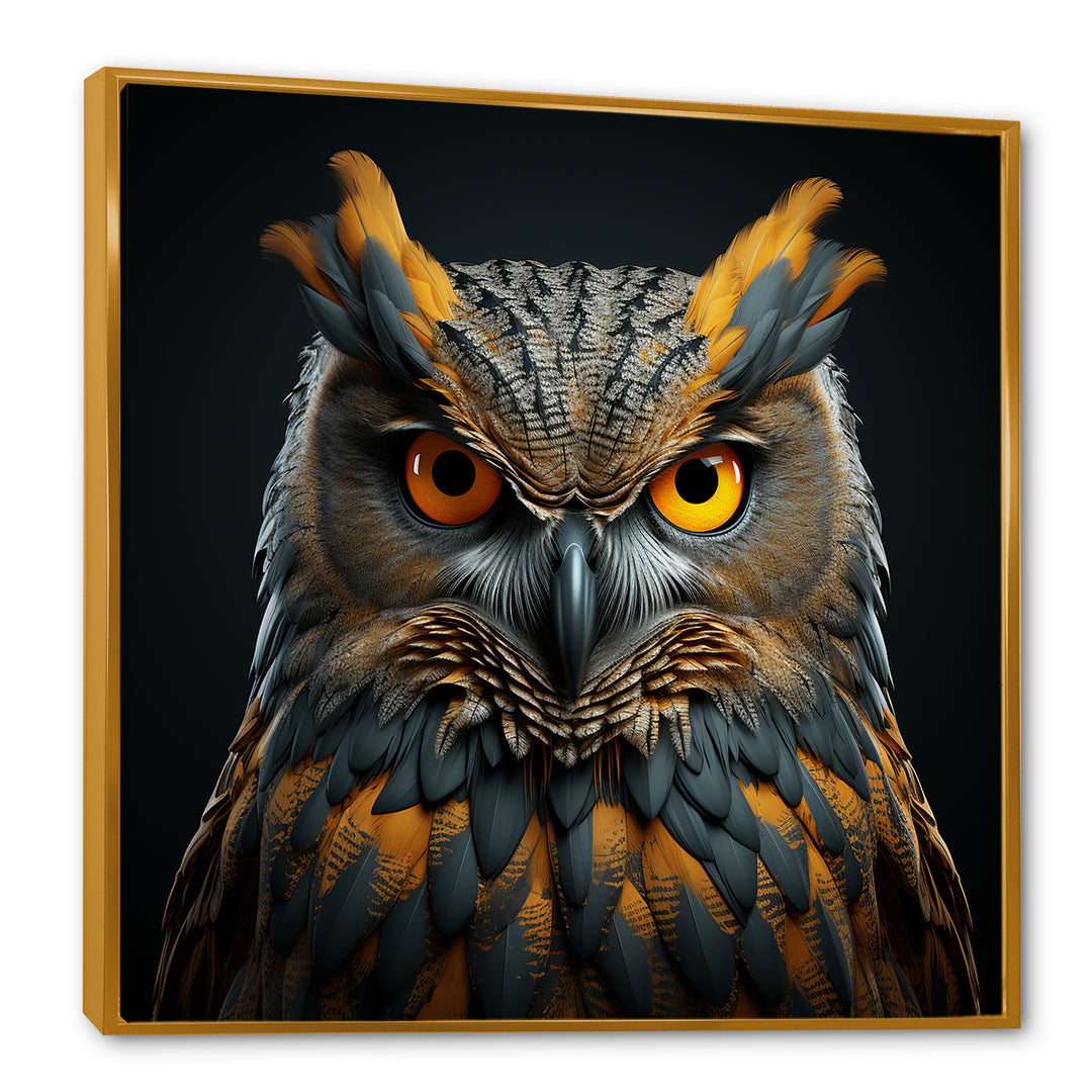 Owl Expressionist Gaze - Owl Living Room Wall Art