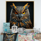 Owl Expressionist Gaze - Owl Living Room Wall Art