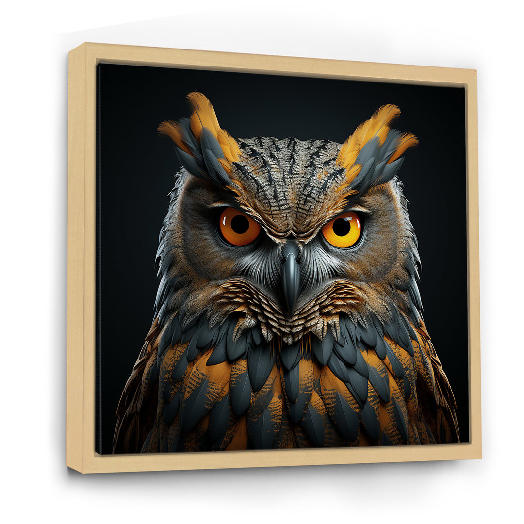 Owl Expressionist Gaze - Owl Living Room Wall Art