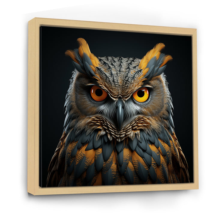 Owl Expressionist Gaze - Owl Living Room Wall Art