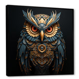 Teal And Gold Baroque Golden Guardian Owl - Owl Wall Decor