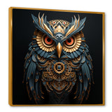 Teal And Gold Baroque Golden Guardian Owl - Owl Wall Decor