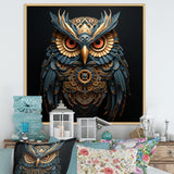 Teal And Gold Baroque Golden Guardian Owl - Owl Wall Decor