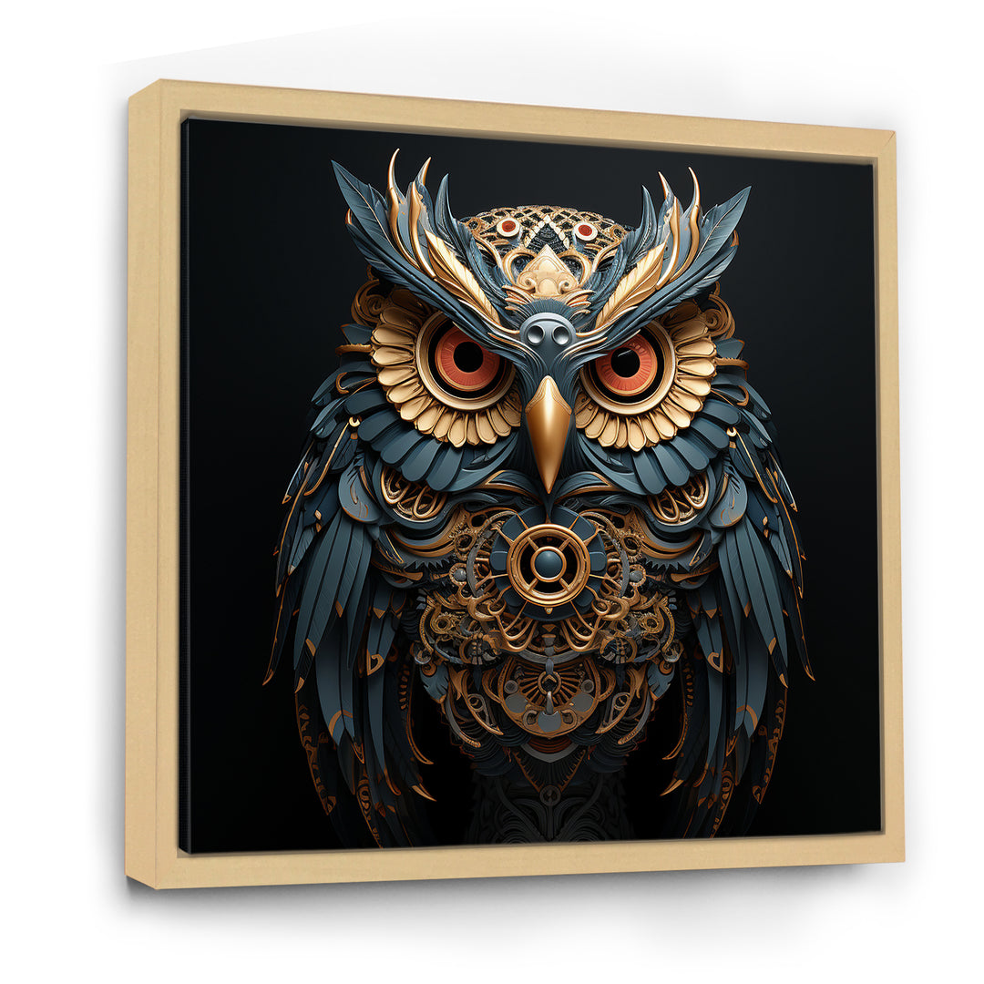 Teal And Gold Baroque Golden Guardian Owl - Owl Wall Decor