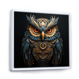 Teal And Gold Baroque Golden Guardian Owl - Owl Wall Decor