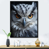 Monochrome Gaze Enlightenment - Yellow Owl Wall Art