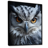 Monochrome Gaze Enlightenment - Yellow Owl Wall Art