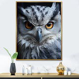 Monochrome Gaze Enlightenment - Yellow Owl Wall Art