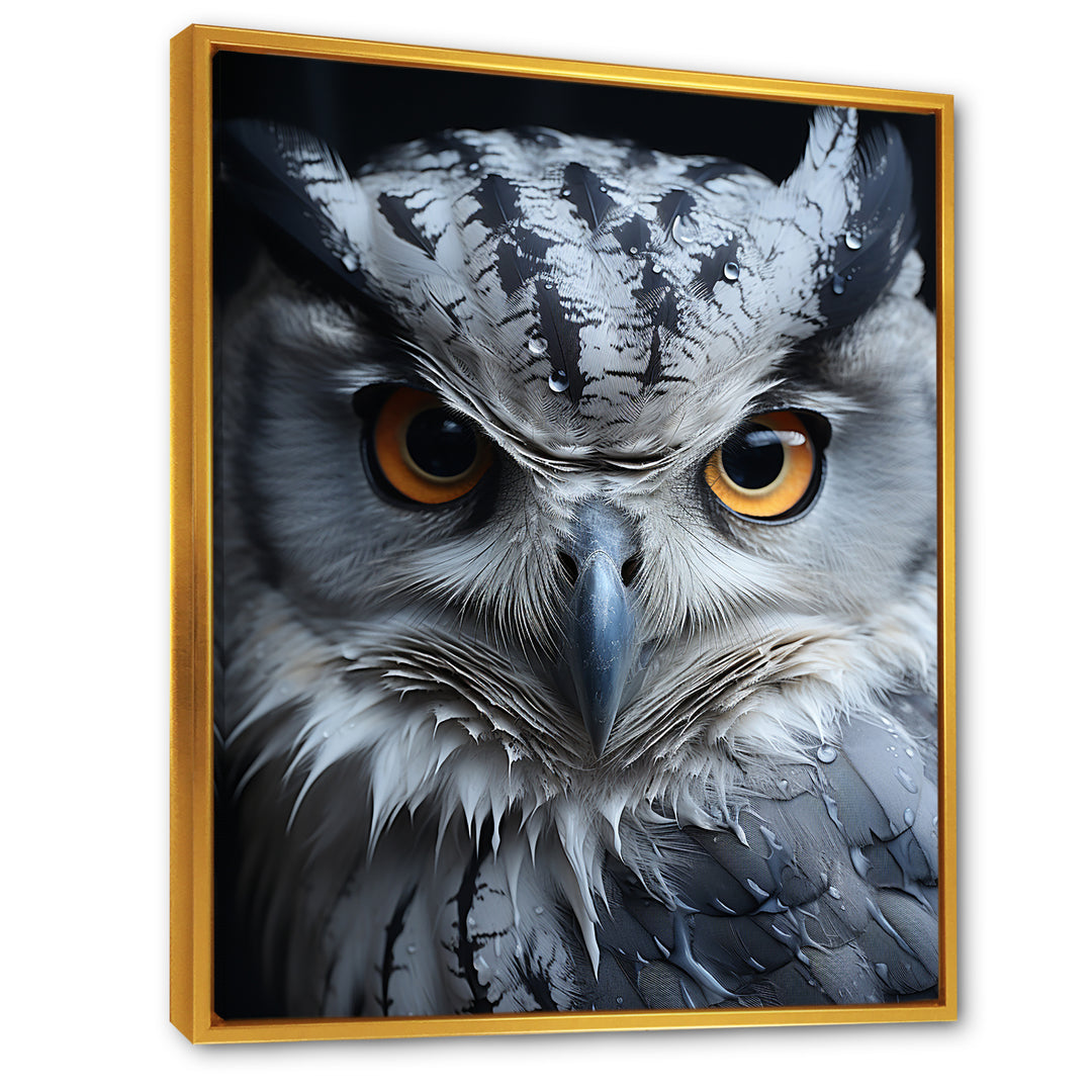Monochrome Gaze Enlightenment - Yellow Owl Wall Art