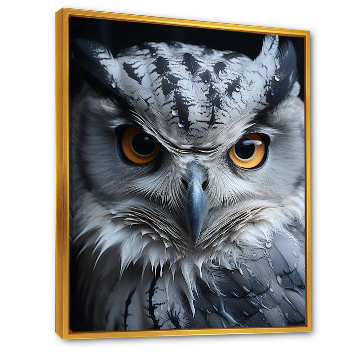 Monochrome Gaze Enlightenment - Yellow Owl Wall Art