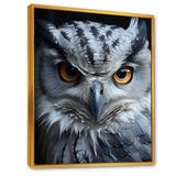 Monochrome Gaze Enlightenment - Yellow Owl Wall Art
