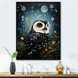 Noir Watcher Owl At Twilight - Black Owl Wall Art