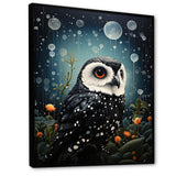 Noir Watcher Owl At Twilight - Black Owl Wall Art