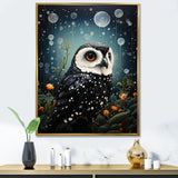 Noir Watcher Owl At Twilight - Black Owl Wall Art
