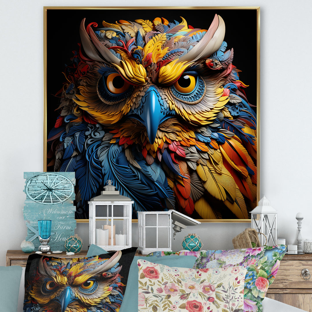 Pop Art Owl Eyes In The Shadows - Owl Bedroom Wall Art