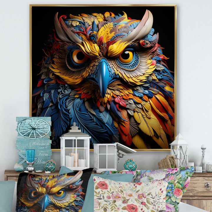 Pop Art Owl Eyes In The Shadows - Owl Bedroom Wall Art
