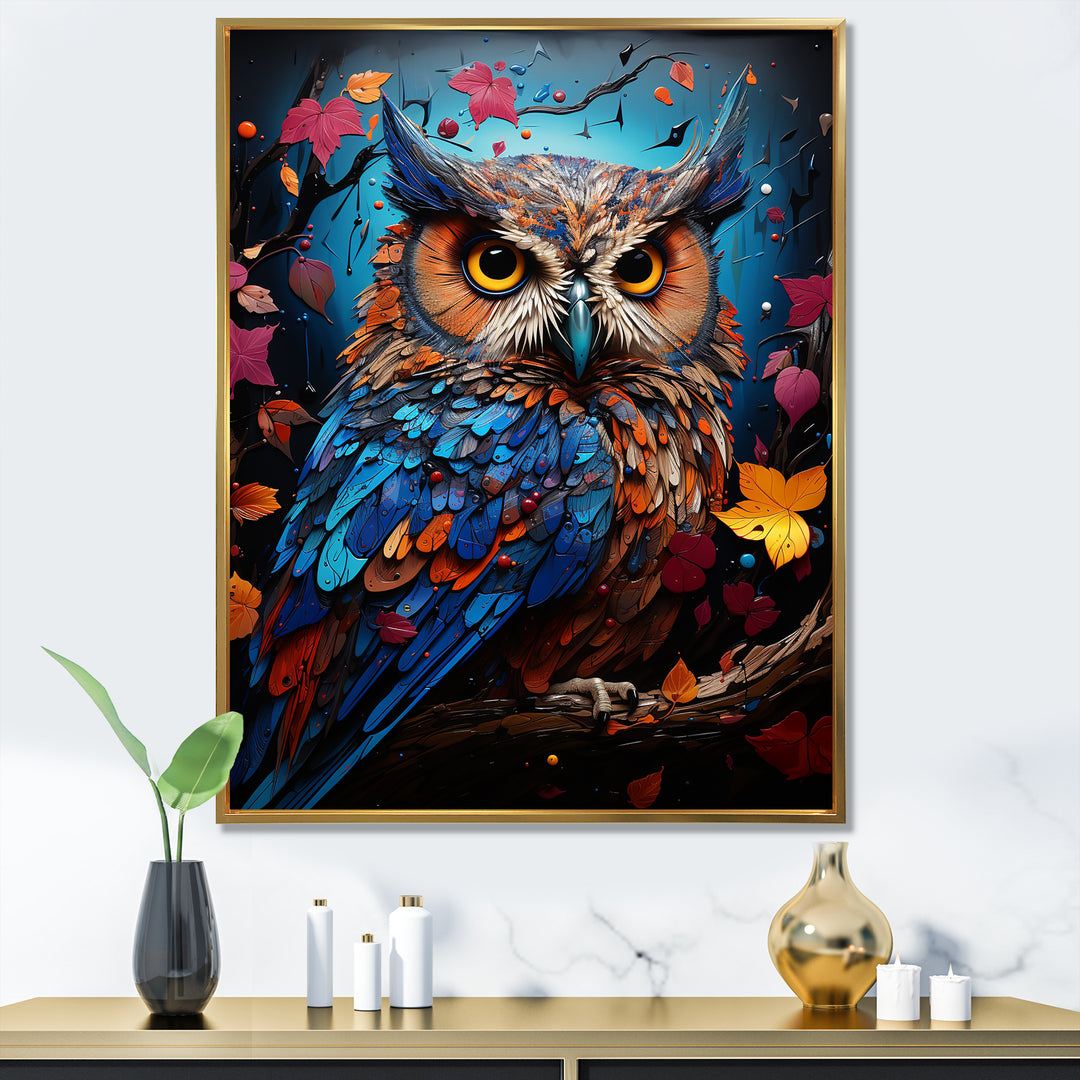 Pop Art Owl Wisdom Twilight - Owl Canvas Wall Art