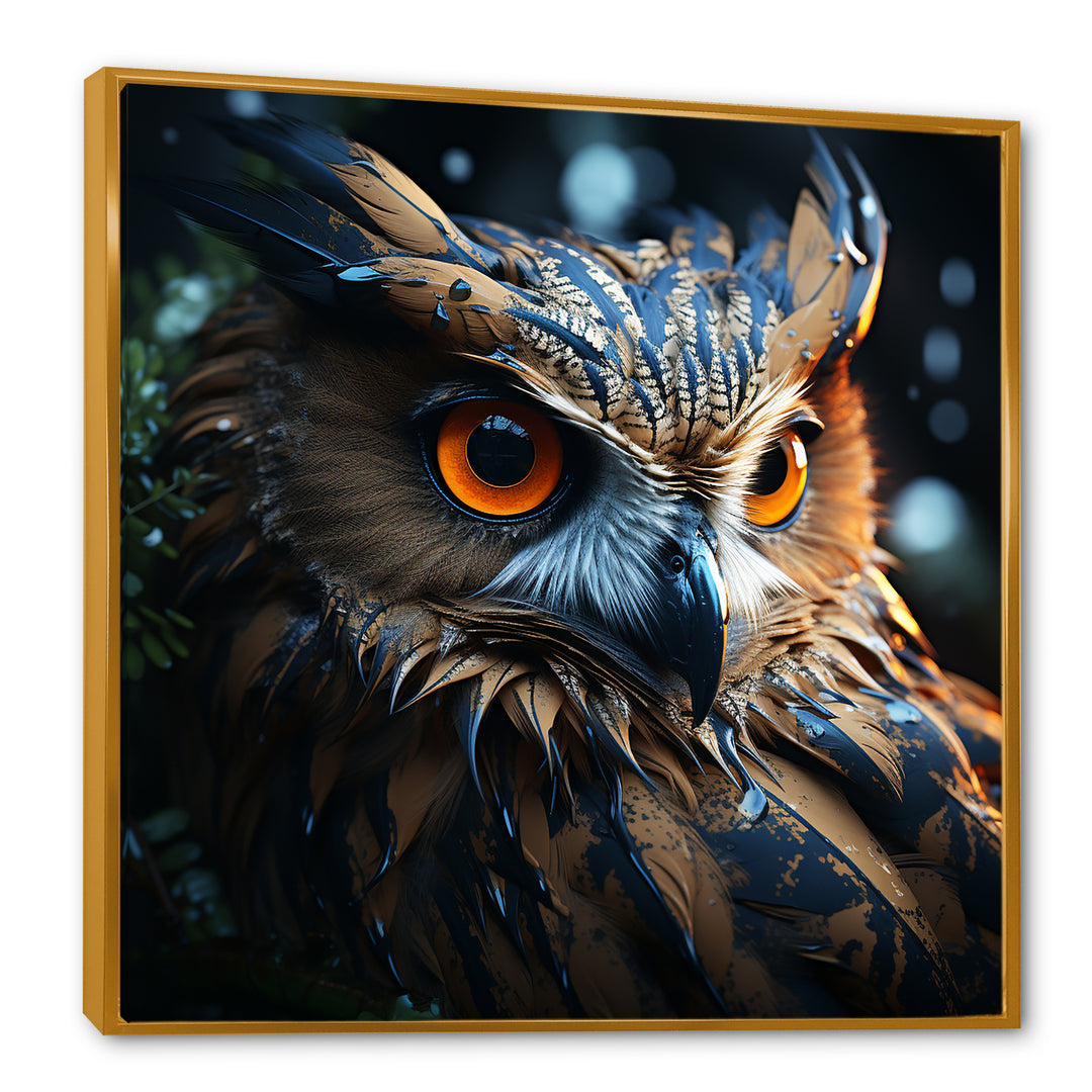 Surrealism Owl Night S Wisdom Keepers - Yellow Owl Wall Art