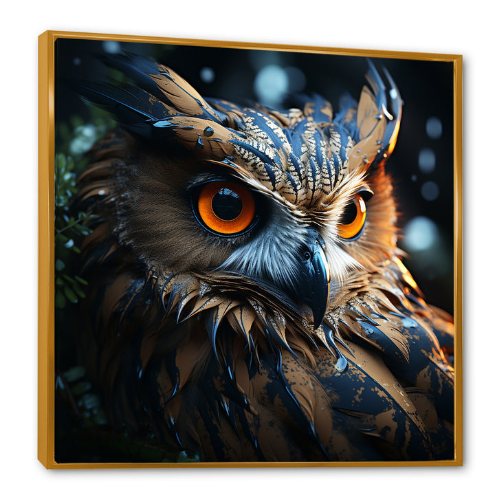 Surrealism Owl Night S Wisdom Keepers - Yellow Owl Wall Art