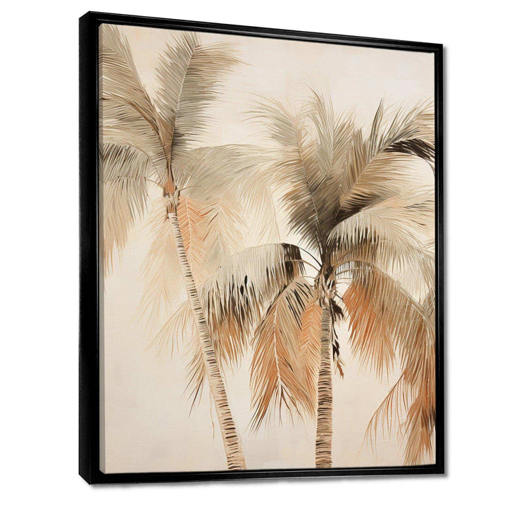 Minimalism Vintage Tropical Tranquility Palm Trees II - Floral Canvas Wall Art