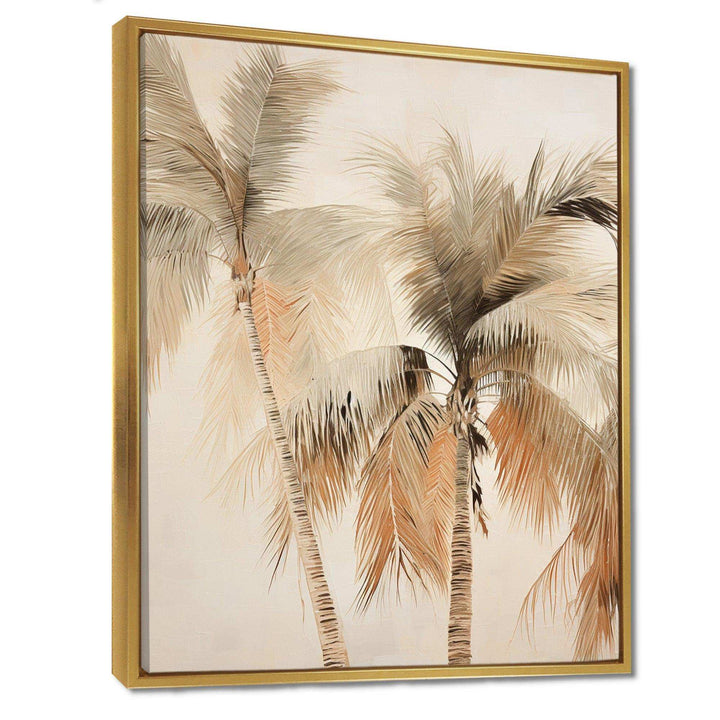 Minimalism Vintage Tropical Tranquility Palm Trees II - Floral Canvas Wall Art