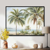 Palms Palm Trees On The Beach V - Floral Canvas Wall Art