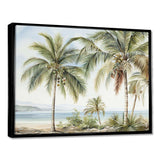 Palms Palm Trees On The Beach V - Floral Canvas Wall Art