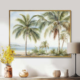 Palms Palm Trees On The Beach V - Floral Canvas Wall Art