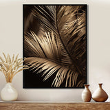 Sepia Serenity Palm Leaves I - Floral Canvas Wall Art