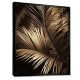 Sepia Serenity Palm Leaves I - Floral Canvas Wall Art