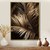 Sepia Serenity Palm Leaves I - Floral Canvas Wall Art