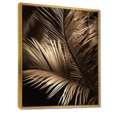 Sepia Serenity Palm Leaves I - Floral Canvas Wall Art