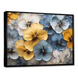 Elegant Yellow And Blue Pansy Petals - Floral Canvas Wall Art