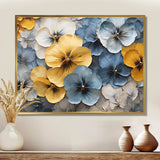 Elegant Yellow And Blue Pansy Petals - Floral Canvas Wall Art