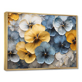 Elegant Yellow And Blue Pansy Petals - Floral Canvas Wall Art