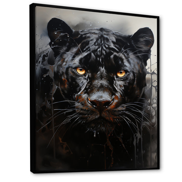 Sleek Panther Stalk - Panther Canvas Wall Art