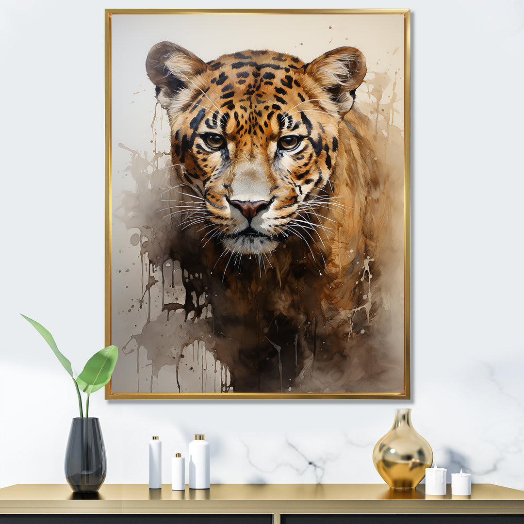 Classic Jaguar Majesty Portrait - Leopard Bedroom Wall Art