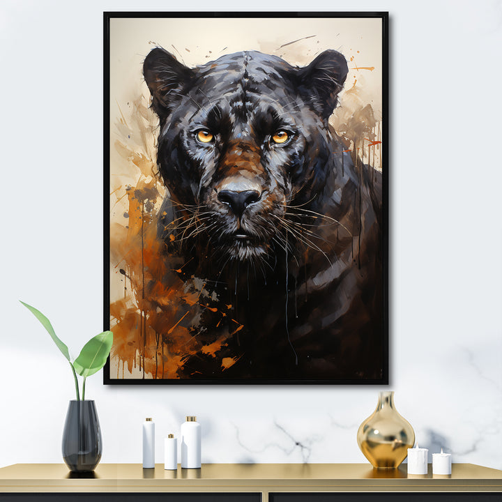 Classic Panther Graceful Night Hunter Portrait - Panther Canvas Wall Art