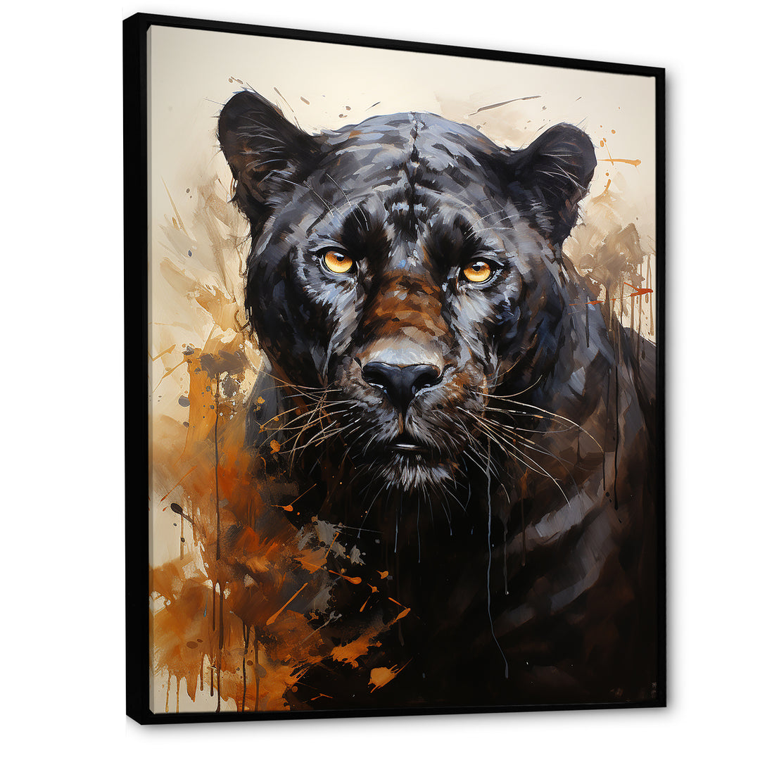 Classic Panther Graceful Night Hunter Portrait - Panther Canvas Wall Art