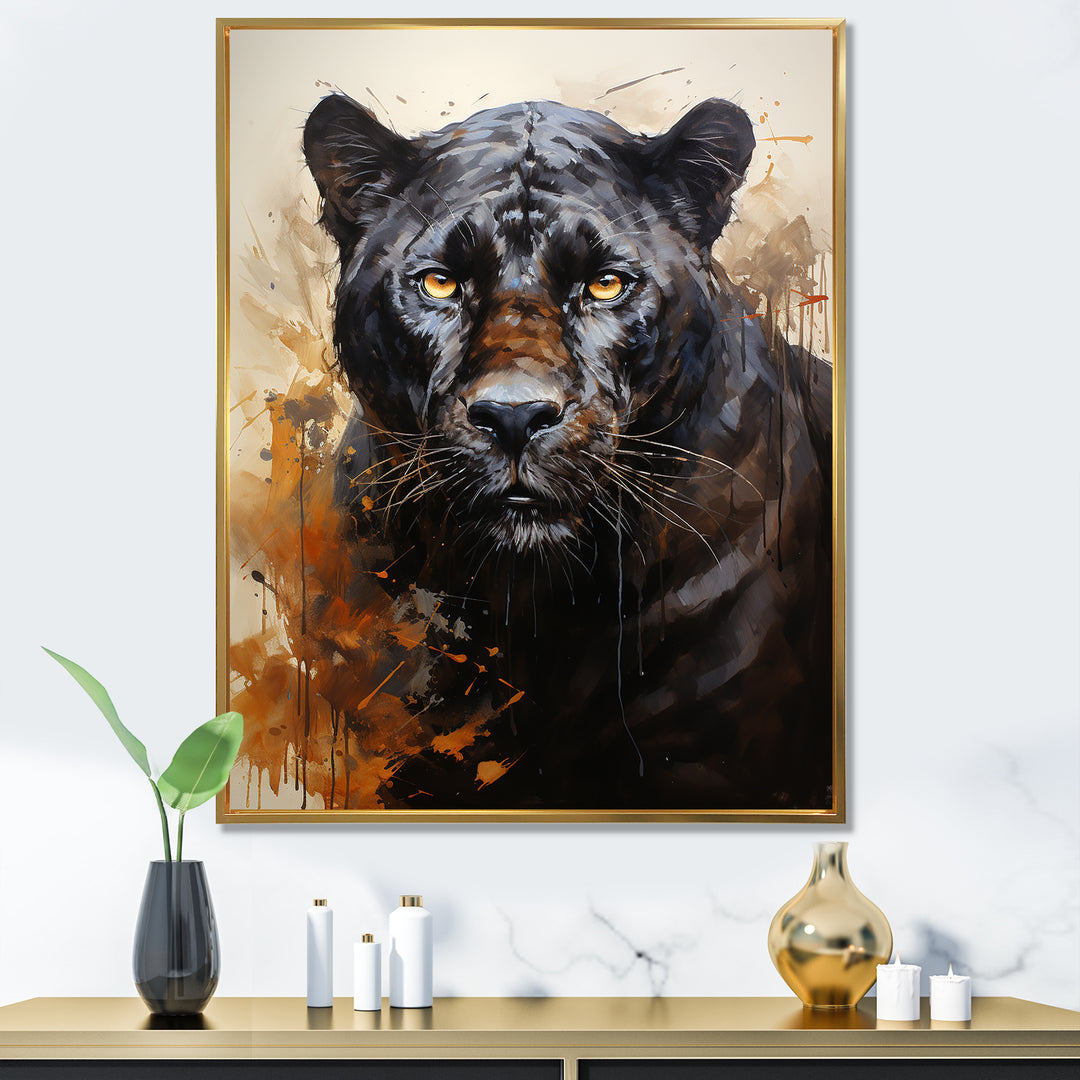 Classic Panther Graceful Night Hunter Portrait - Panther Canvas Wall Art