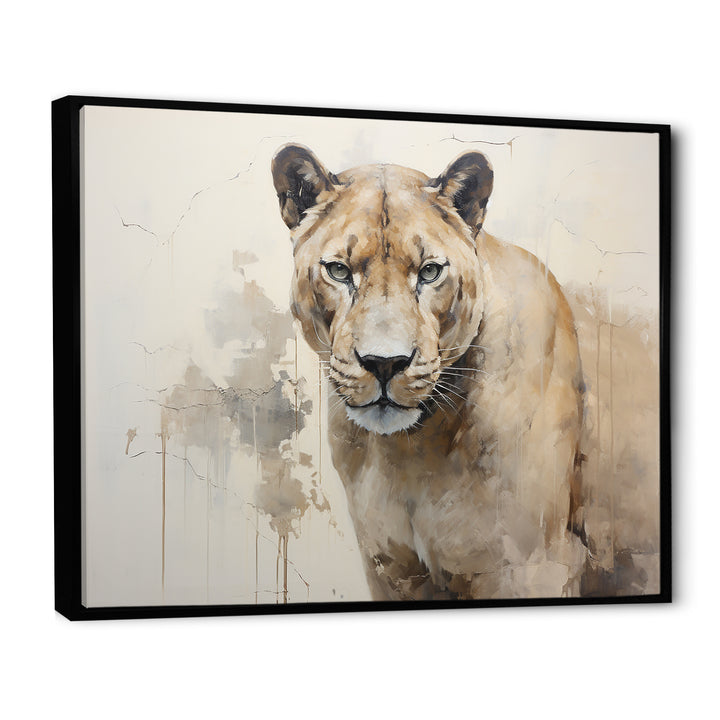 Minimalism Panther Wild Elegance - Panther Framed Canvas Art